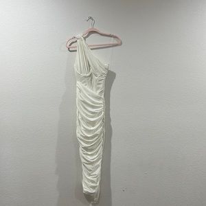 XS white one shoulder house of cb dress